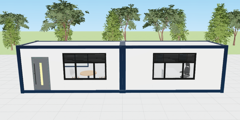 Vista 3D del mismo proyecto modular